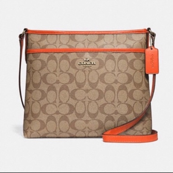 Coach Handbags - ❌SOLD NWT COACH Signature FileCrossbody Khaki Neon